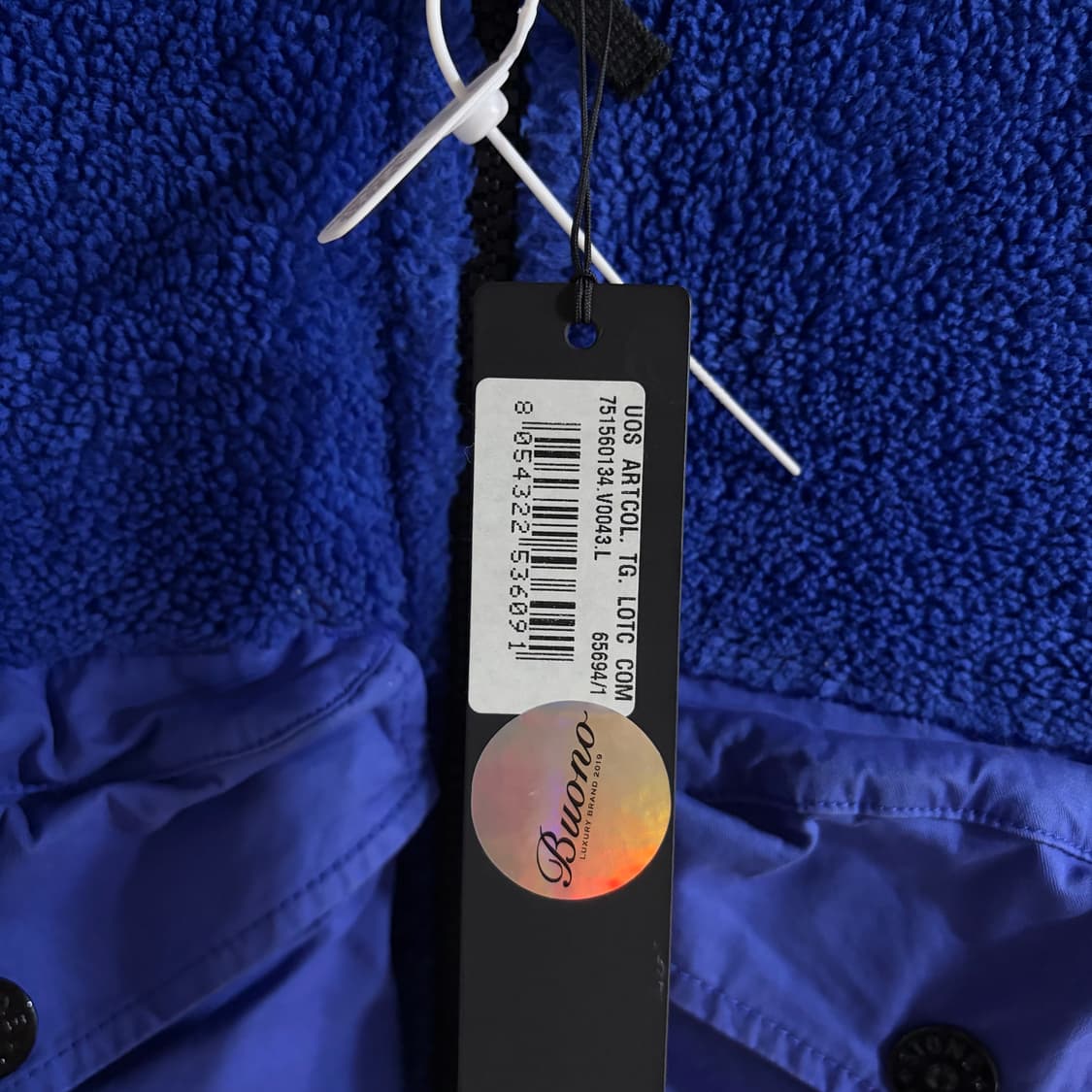 새상품(L)스톤아일랜드 와펜 패치 투포켓 플리스 후드 자켓 블루 상품이미지4