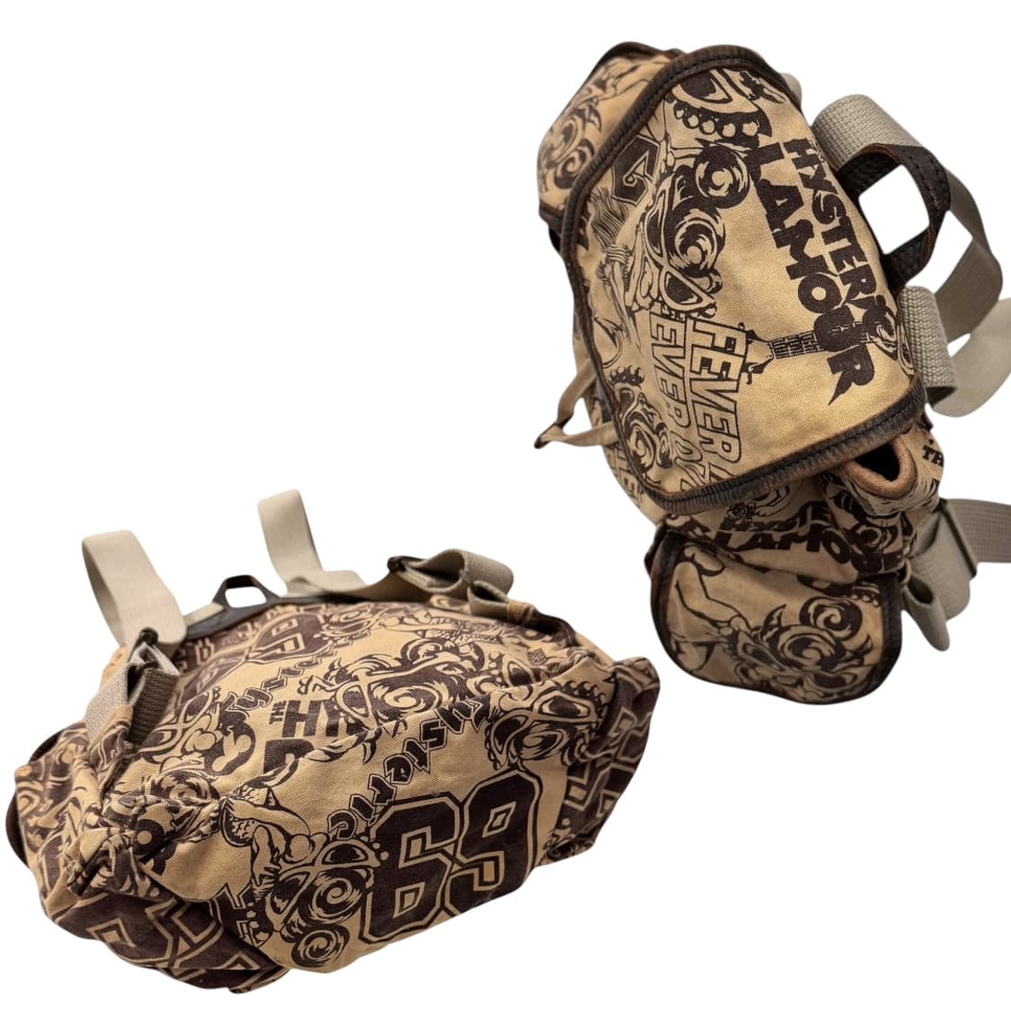 히스테릭글래머 캔버스 레더 미니 럭색 백팩 베이지 상품이미지8