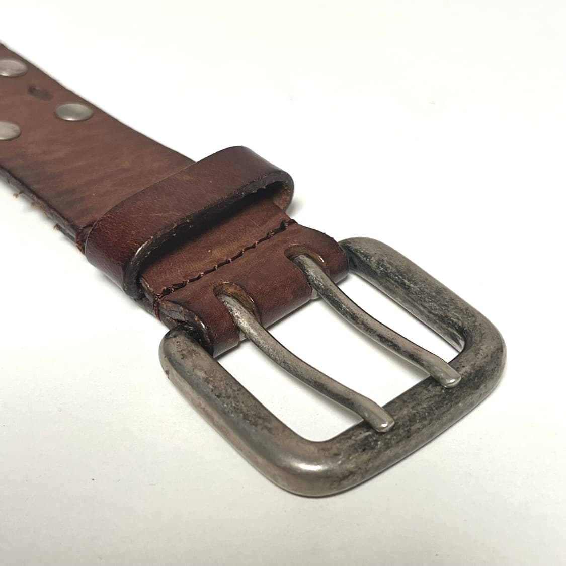 빈티지 투홀 아일렛 통가죽 벨트 상품이미지4