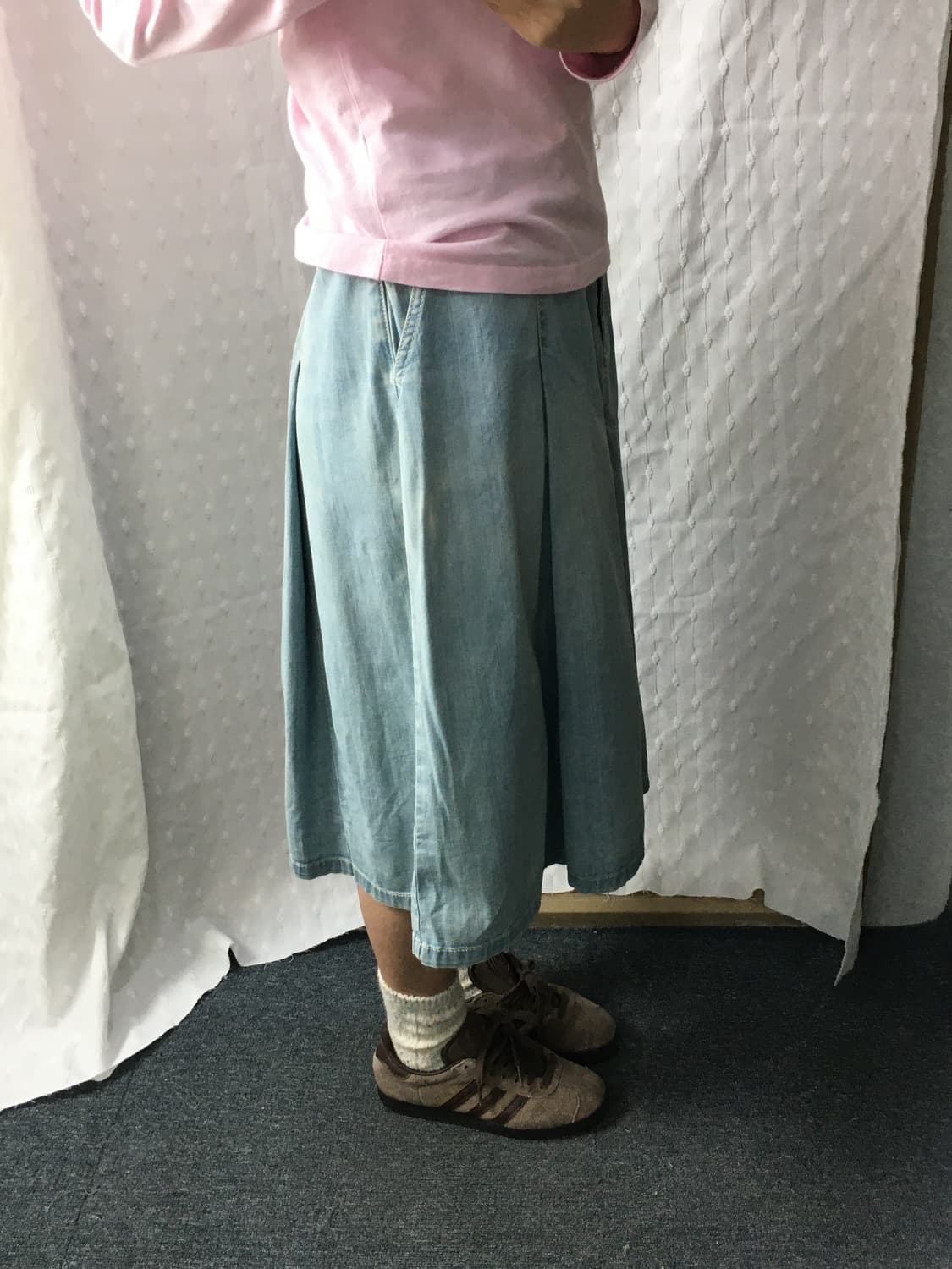 연청 데님 미디 스커트 상품이미지5