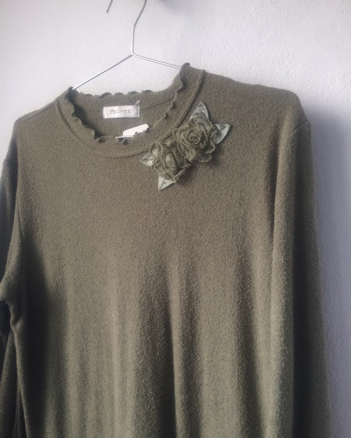 Corsage point high neck knit sleeve 상품이미지2
