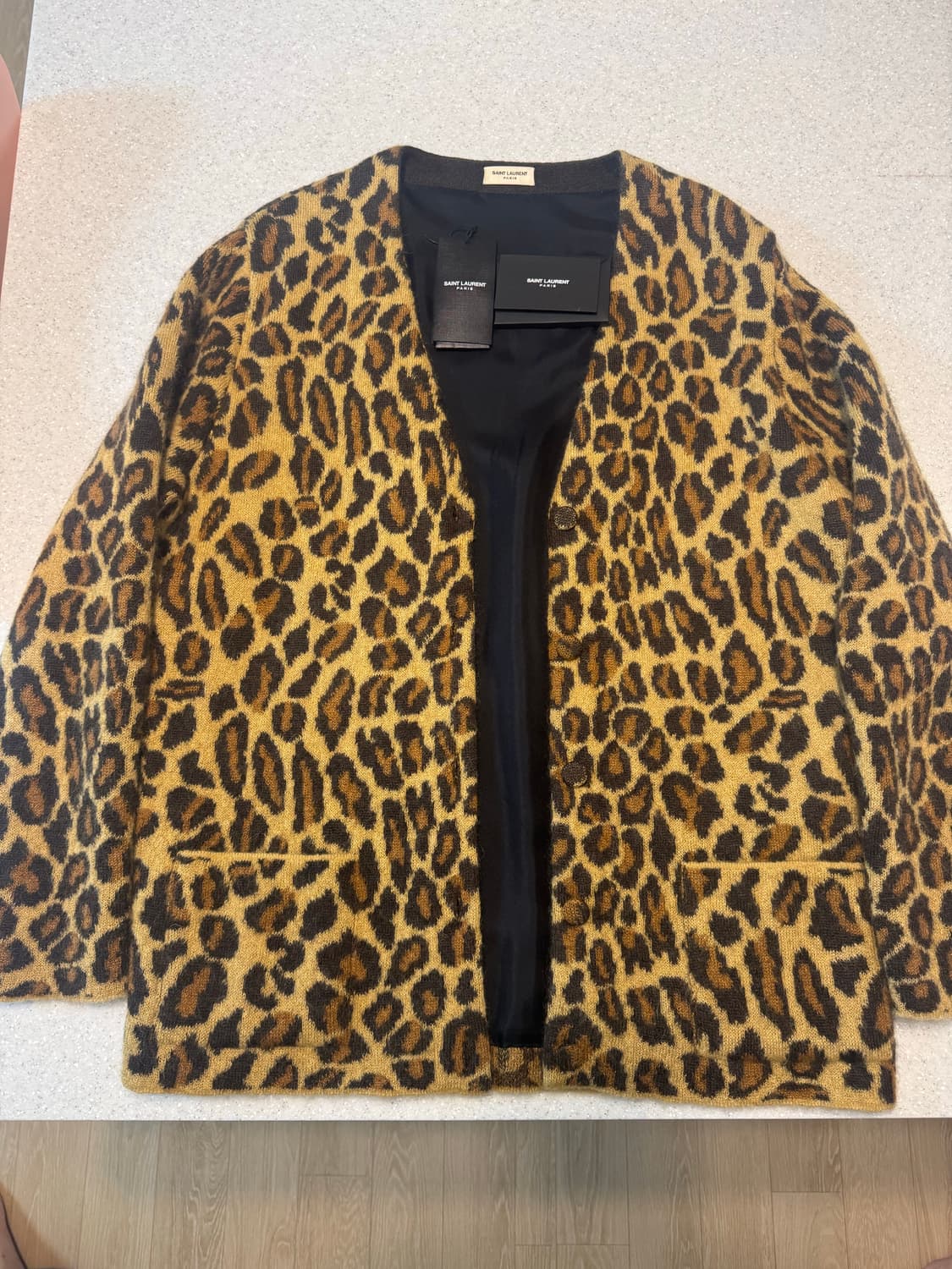 생로랑 레오파드 모헤어 가디건 M 상품이미지1