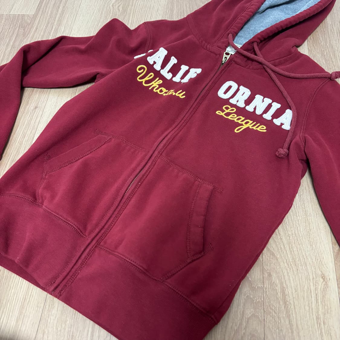 급처) 후아유 빈티지 버건디 딥레드 캘리포니아 후드집업 후집 상품이미지8