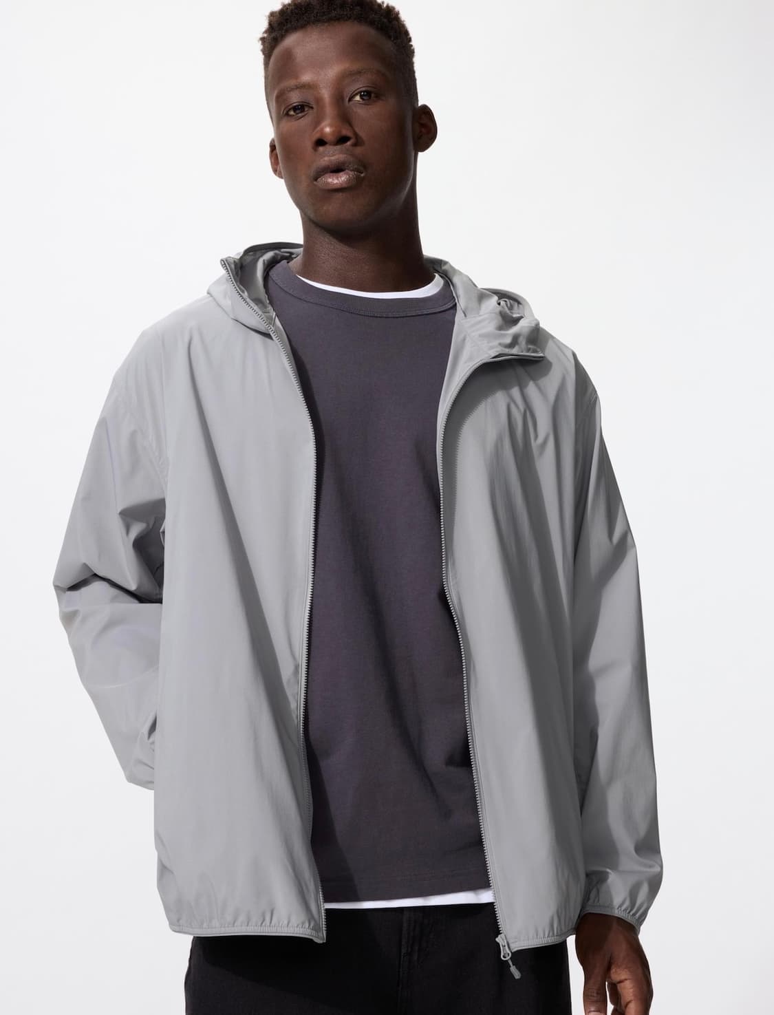 유니클로 포켓터블UV 프로텍션파카 바람막이 그레이 M 상품이미지1