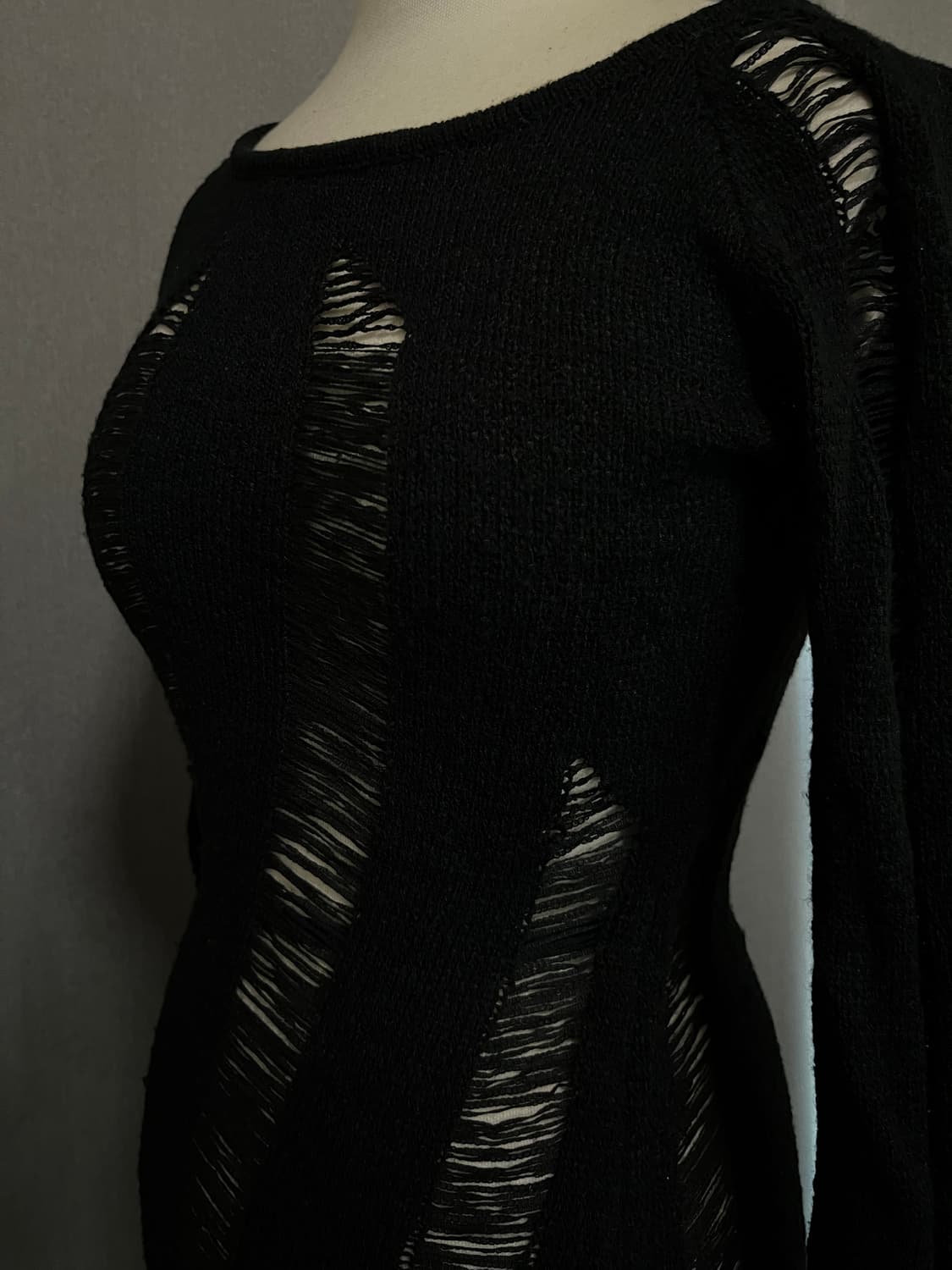 데미지 니트 원피스 상품이미지2