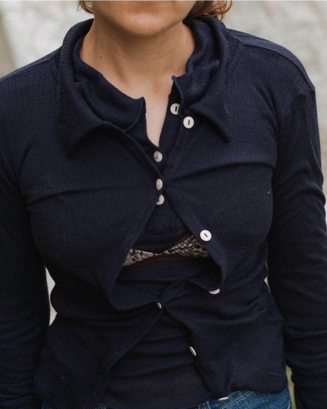 [XS,S,M,L]베이스레인지 25fw Cosme 가디건/네이비 상품이미지2