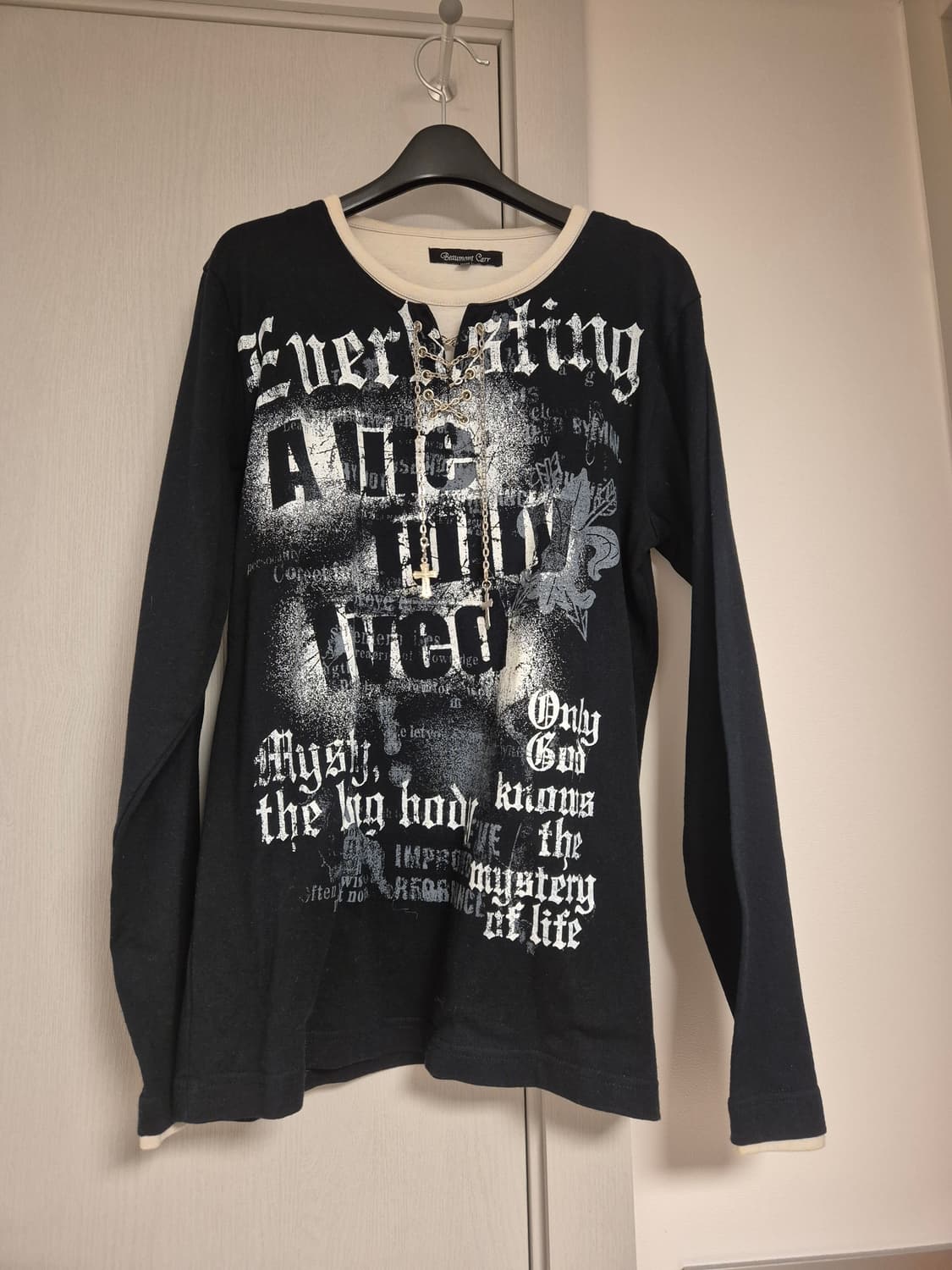 Eilet Corset Cross Charm Detail Punk Lon 상품이미지1