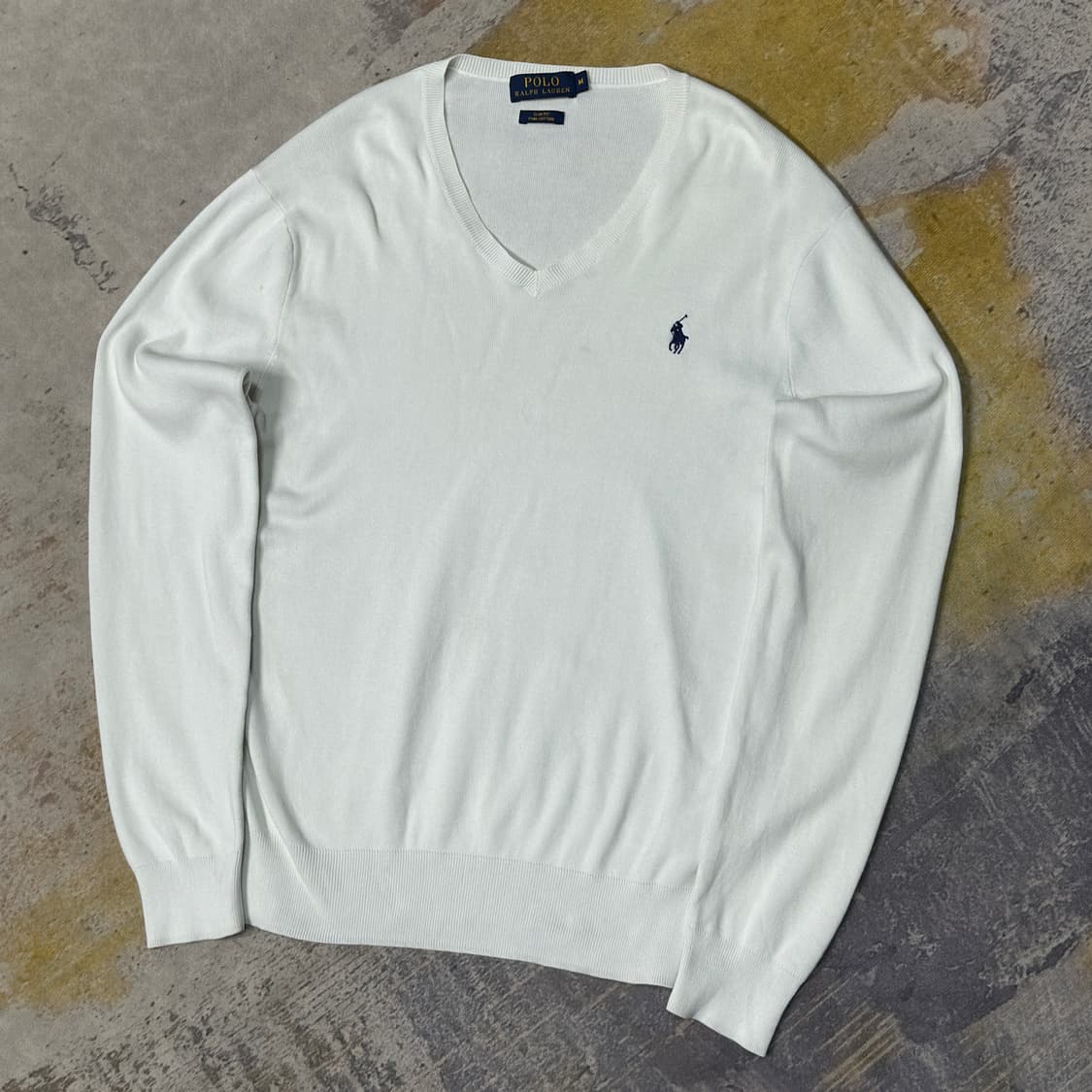 폴로랄프로렌 브이넥 화이트 니트  상품이미지1