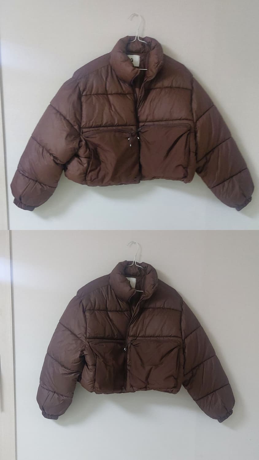 브릭 브라운 빅포켓 숏패딩 상품이미지8