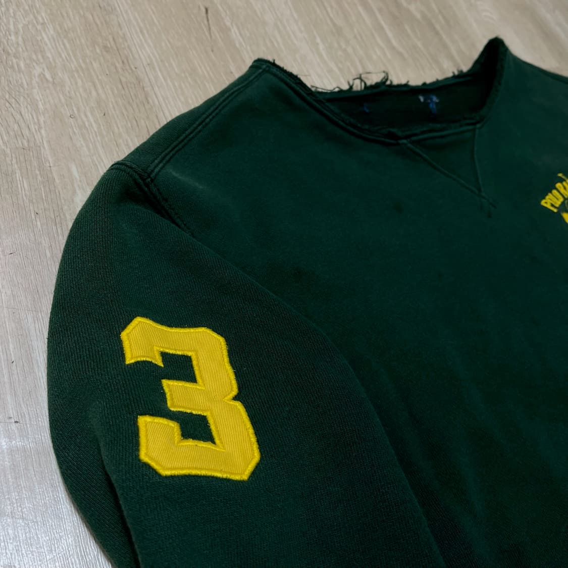 폴로 랄프로렌 크롭 데미지 커팅 럭비 롱슬리브 긴팔티 [그린] L/100 상품이미지6