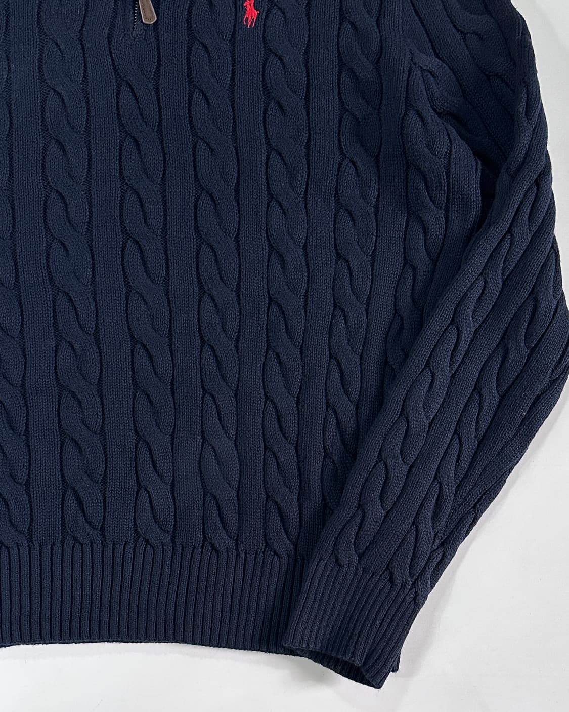 폴로 랄프로렌 네이비 케이블 반집업 니트 (va.17) 상품이미지5