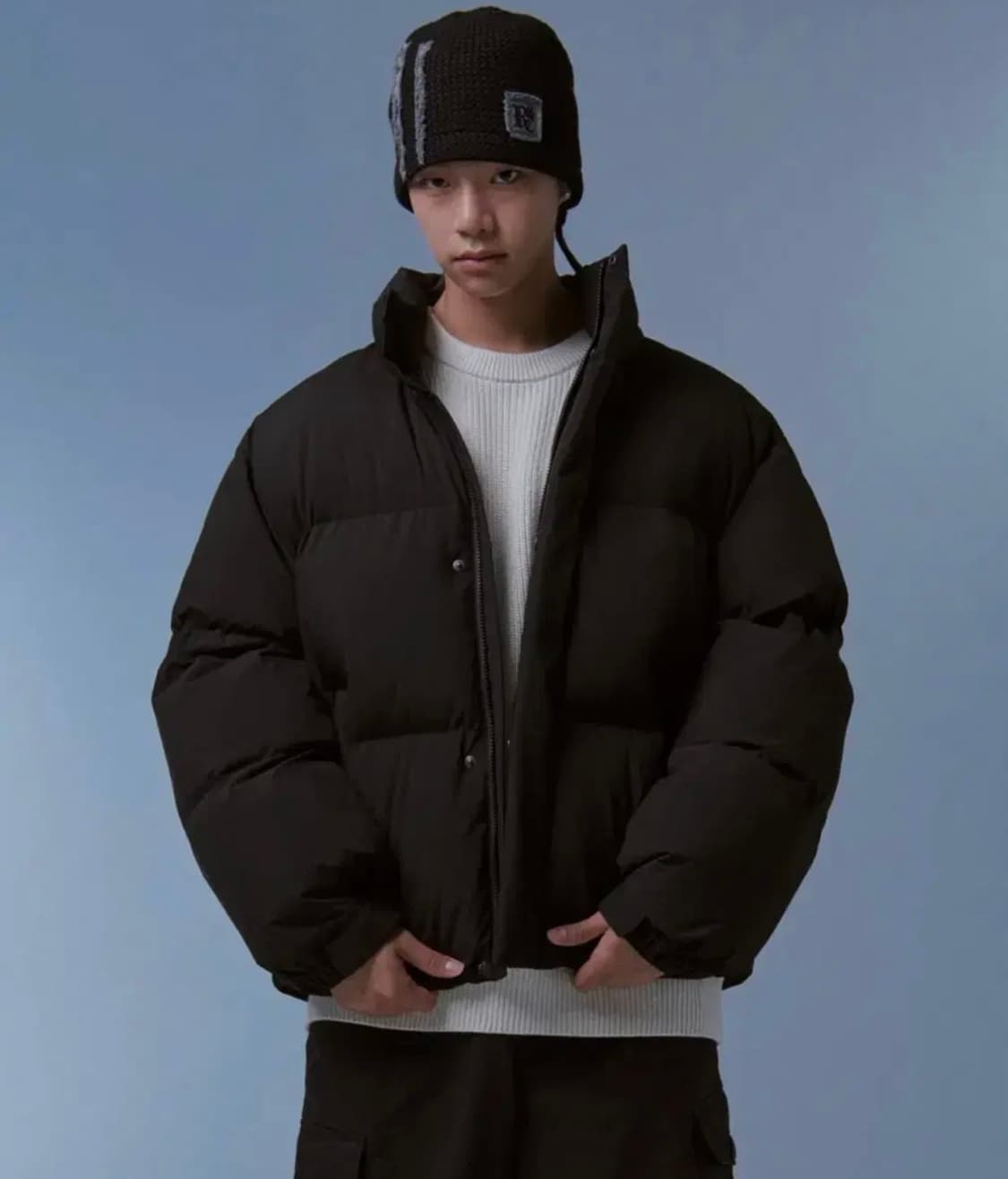 무신사 스탠다드 데일리 푸퍼 숏 패딩 재킷 블랙 L 상품이미지1