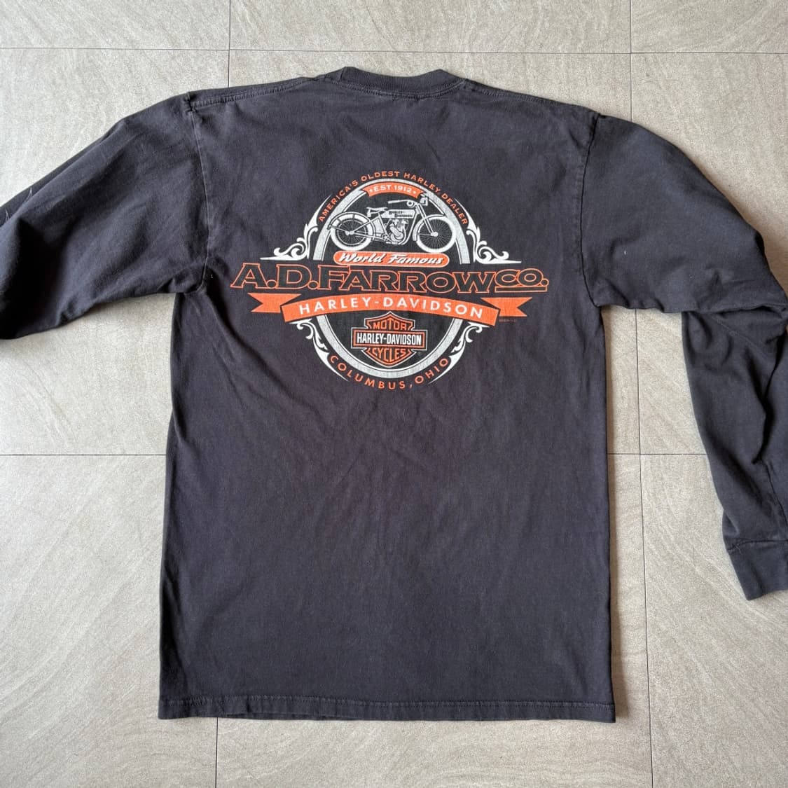 할리데이비슨 정품 블랙 긴팔 플레임 티셔츠 상품이미지10