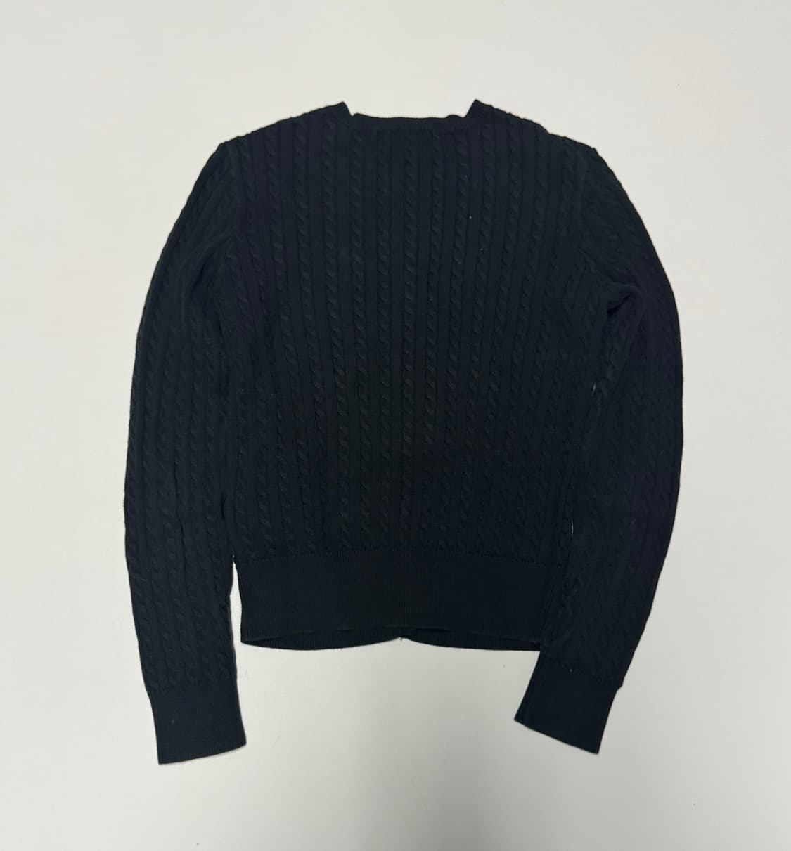 여성 폴로 랄프로렌 키즈 케이블 니트 가디건 12-14 블랙 xs 상품이미지2