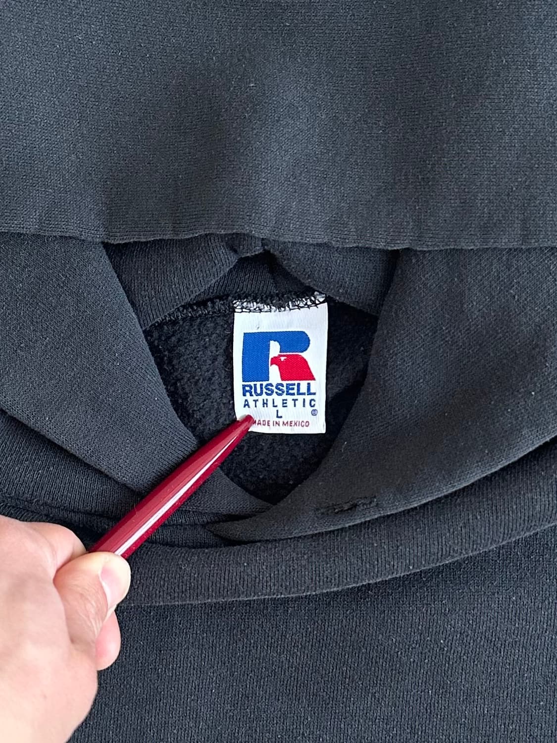 90s 빈티지 러셀 후드 블랙 L 상품이미지6