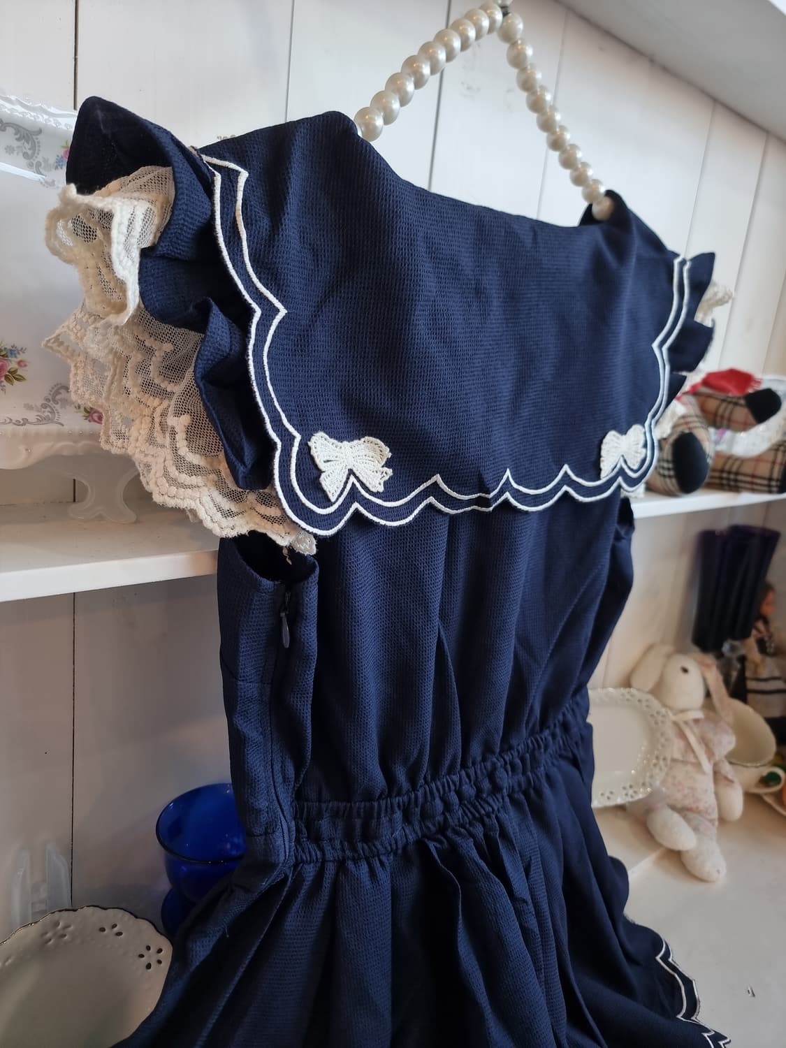 LIZ LISA, 리즈리사) 네이비 세일러 카라 레이스 원피스 상품이미지9