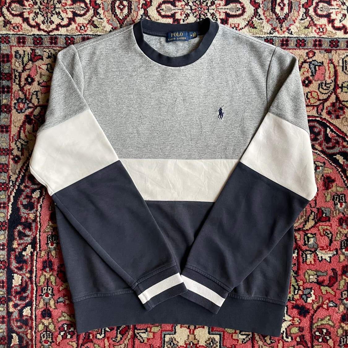 폴로 랄프로렌 컬러블록 크루넥 스웻셔츠 상품이미지1