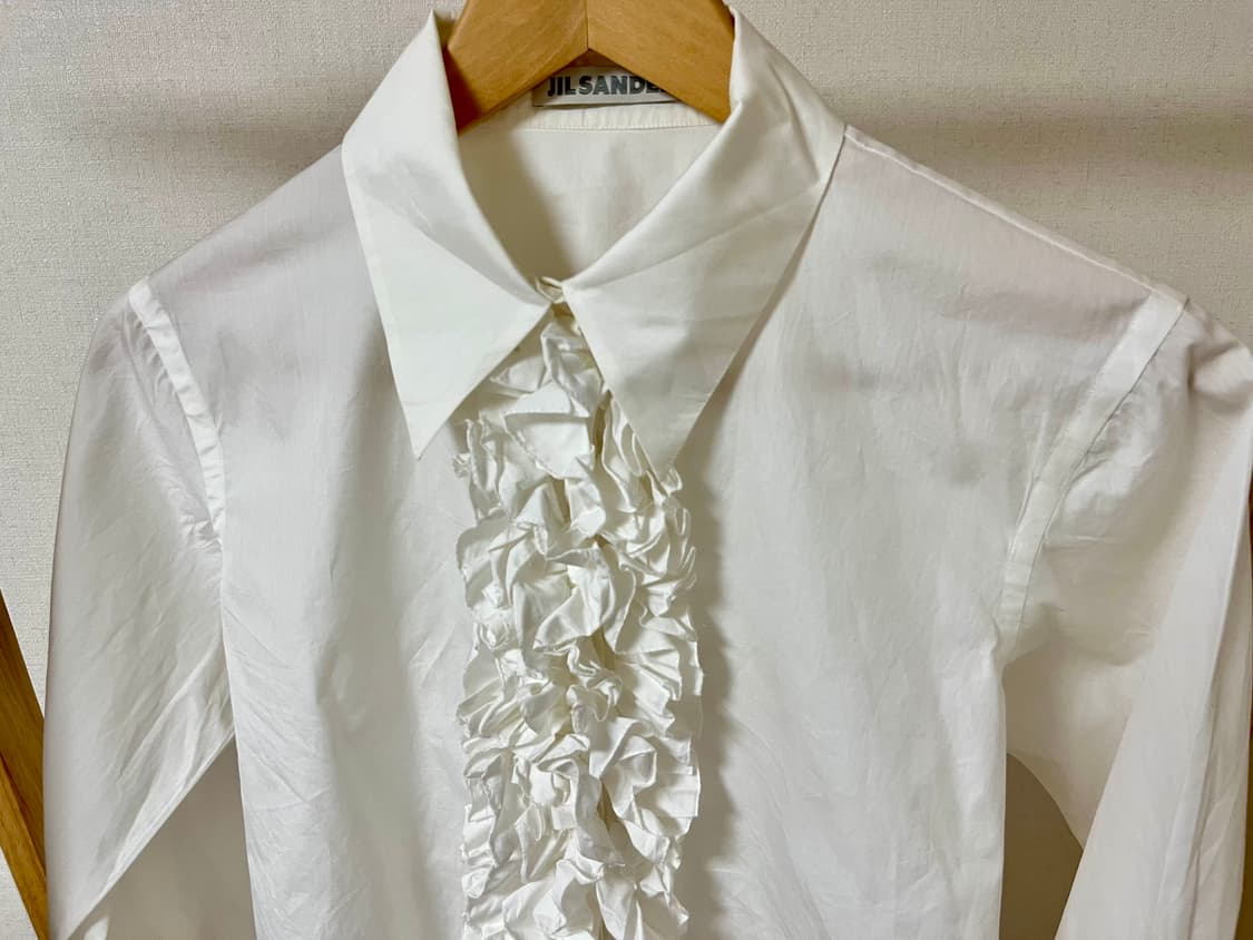 질샌더 화이트 프릴 블라우스 34 정품 상품이미지2