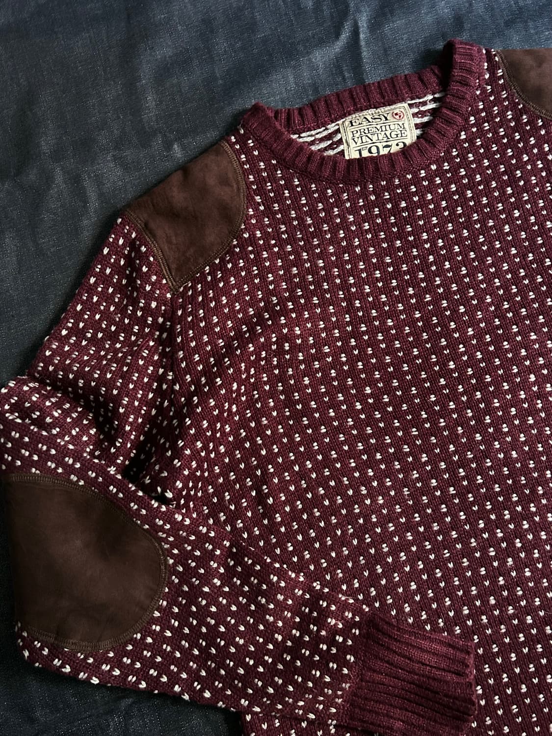 빈티지 버드아이 패턴 아크릴 니트 상품이미지2