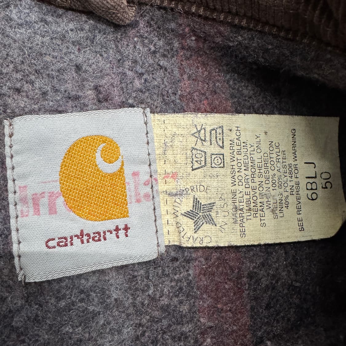 칼하트 90s OG 디트로이트 페이딩 워크자켓 6blj j97  상품이미지7