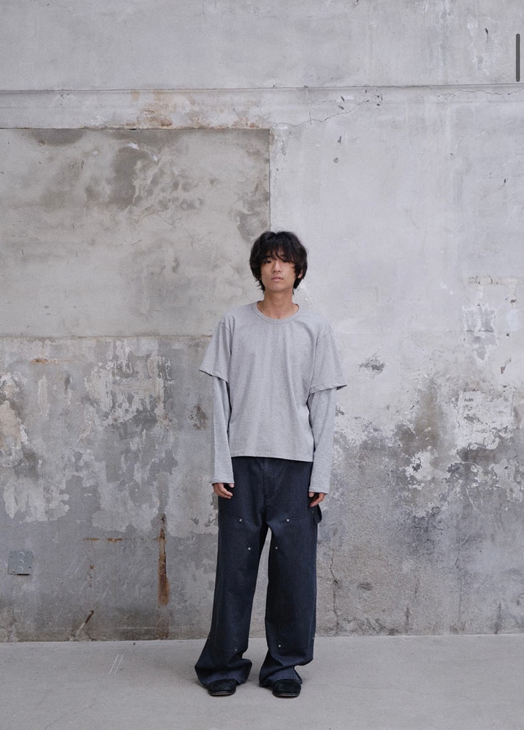 레이어 롱 슬리브 멜란지 그레이 상품이미지2