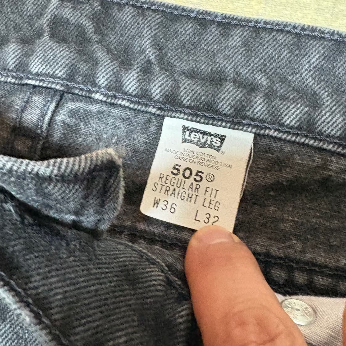 90s USA🇺🇸 리바이스 505 오렌지 탭 블랙 흑청 상품이미지4