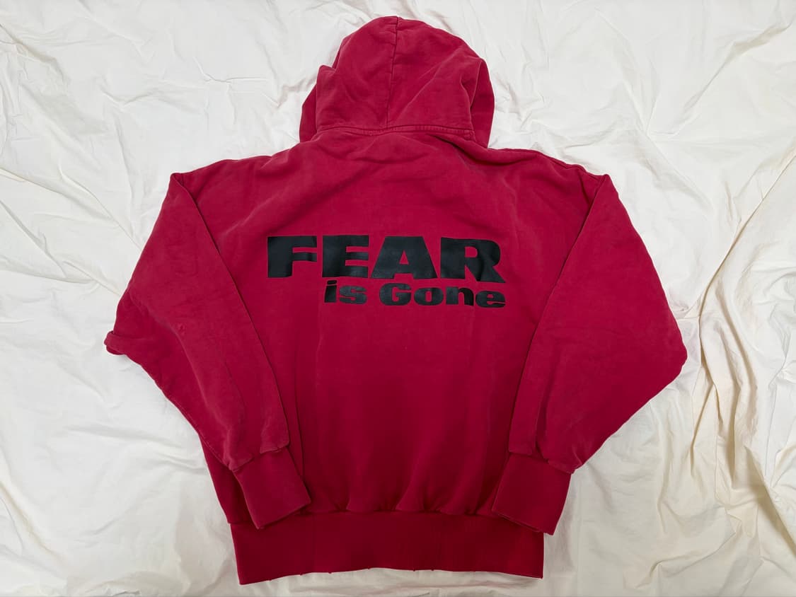 피어오브갓 빈티지 Fear is gone 후드 레드/블랙 상품이미지4