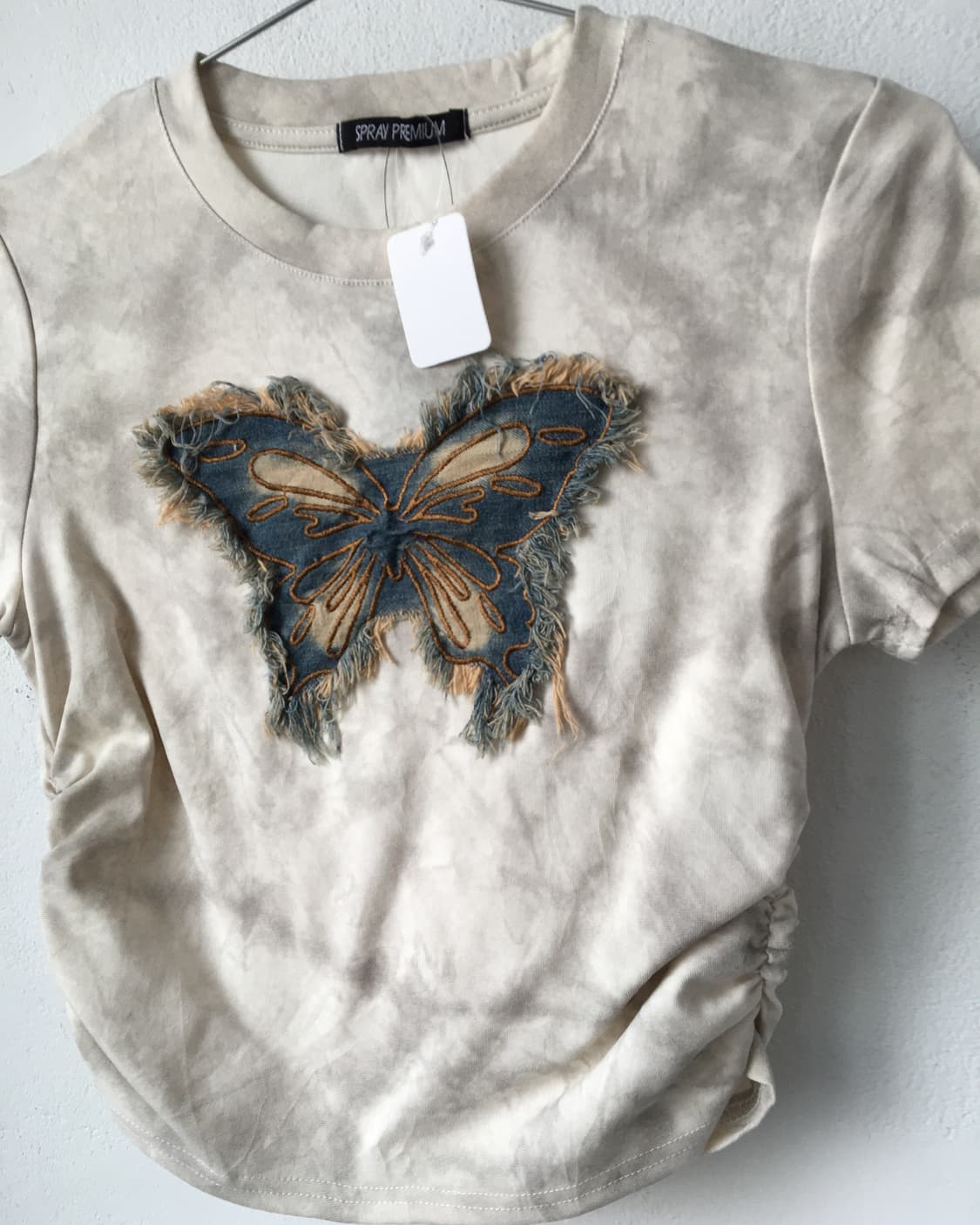 Side shirring printing t shirt 상품이미지3