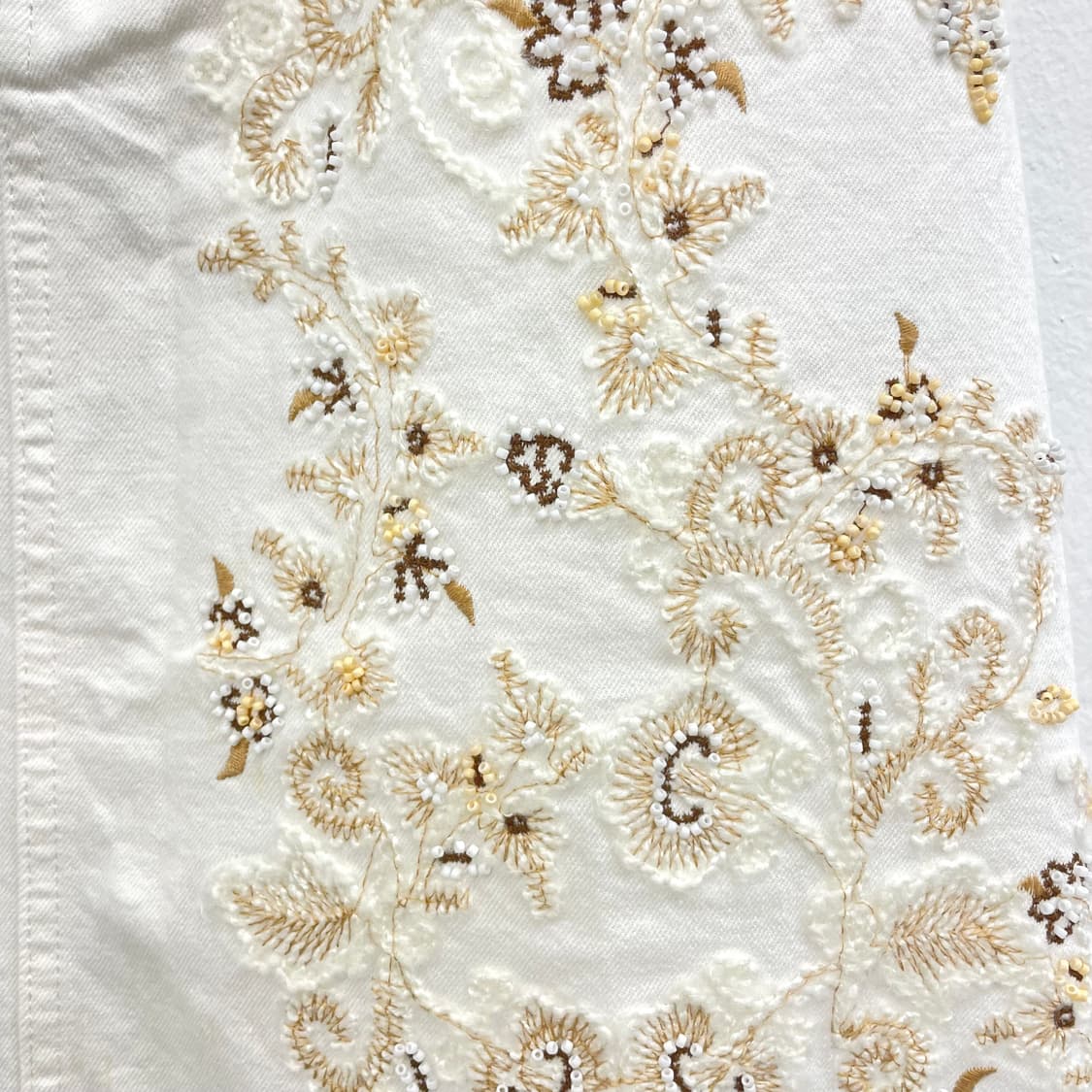 Antique floral embroidered denim skirt 상품이미지2