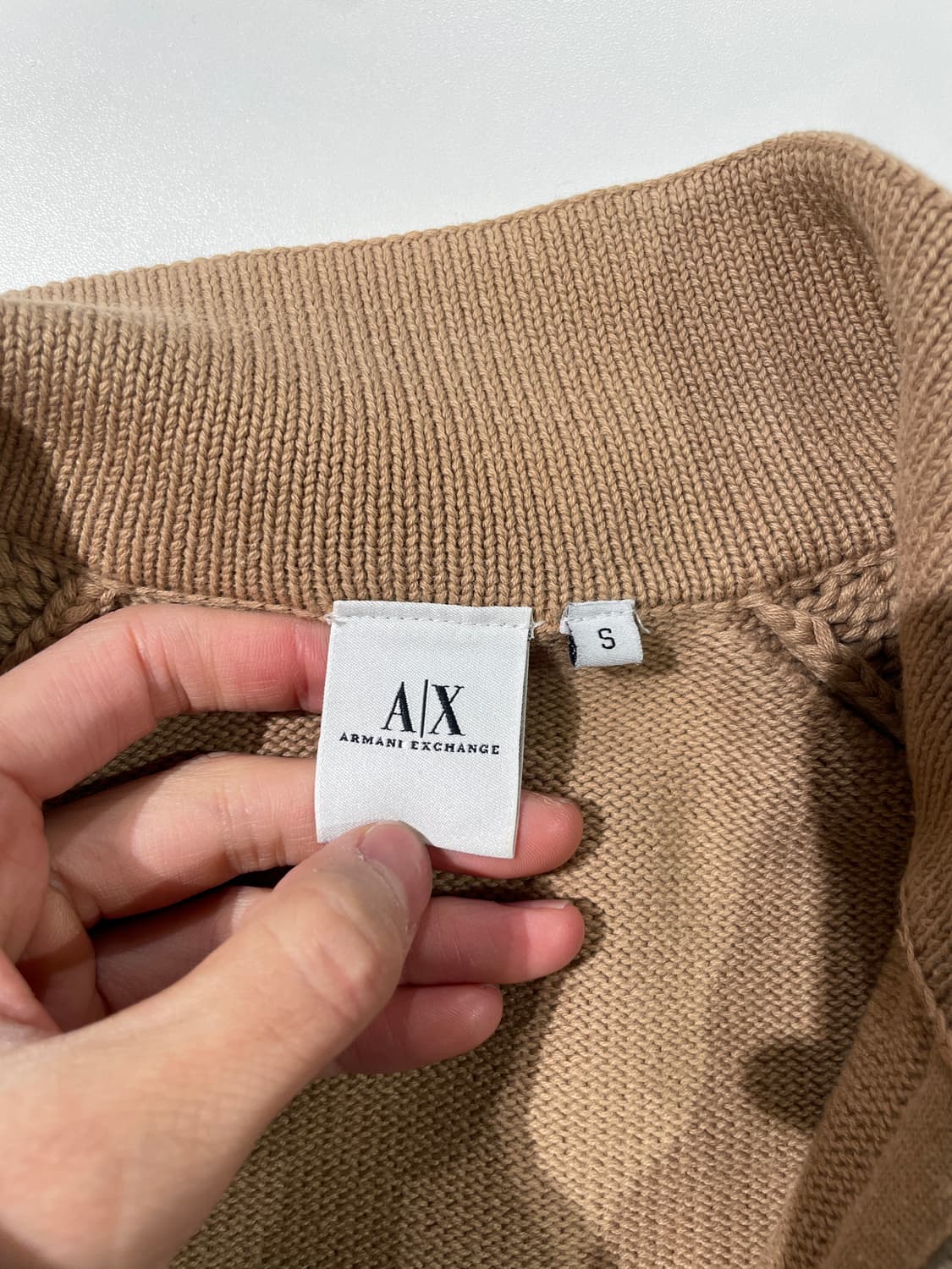 아르마니 익스체인지 베이지 슬림 니트 집업 자켓 상품이미지7