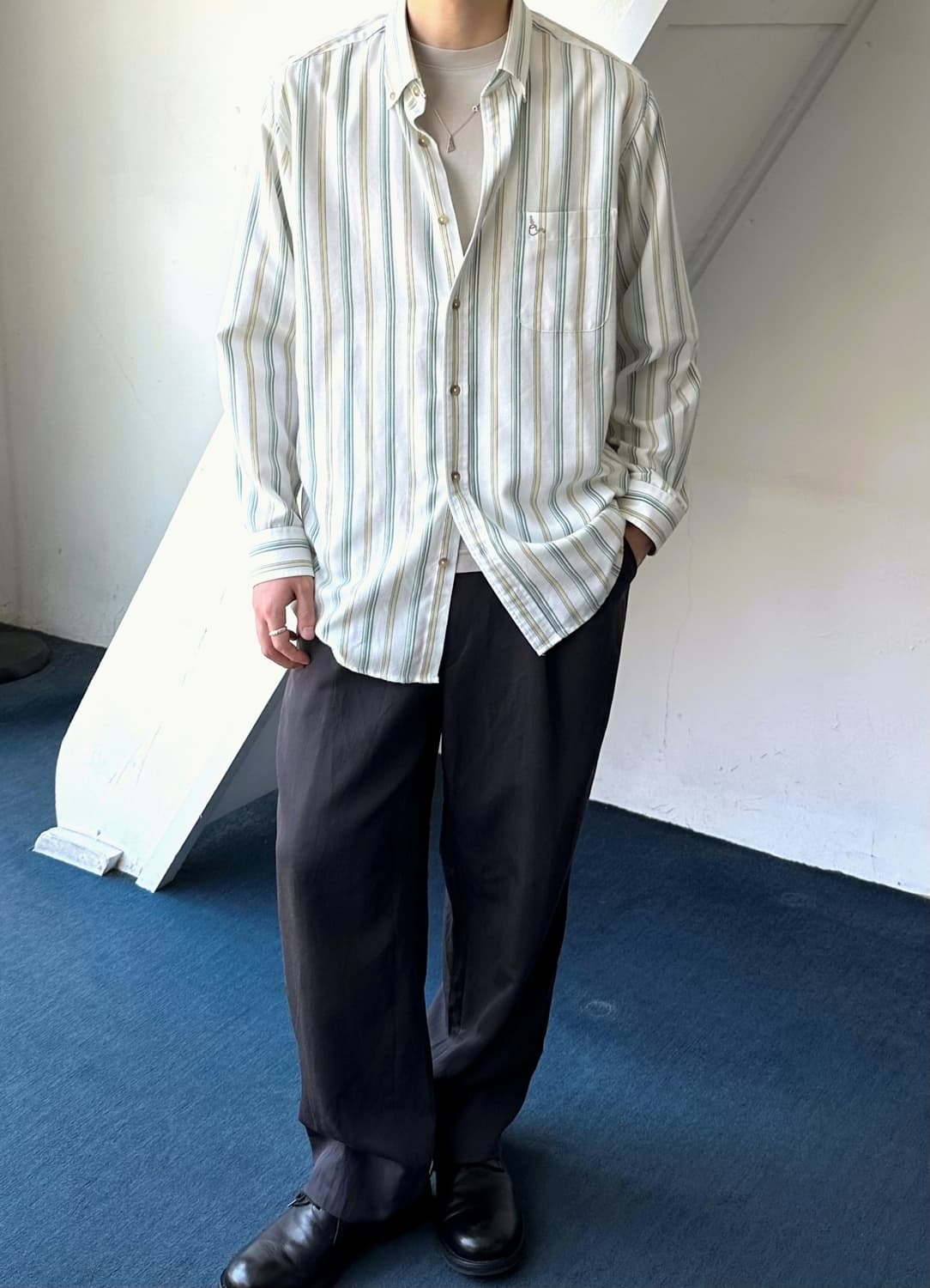 Design stitch multi stripe shirt 상품이미지9