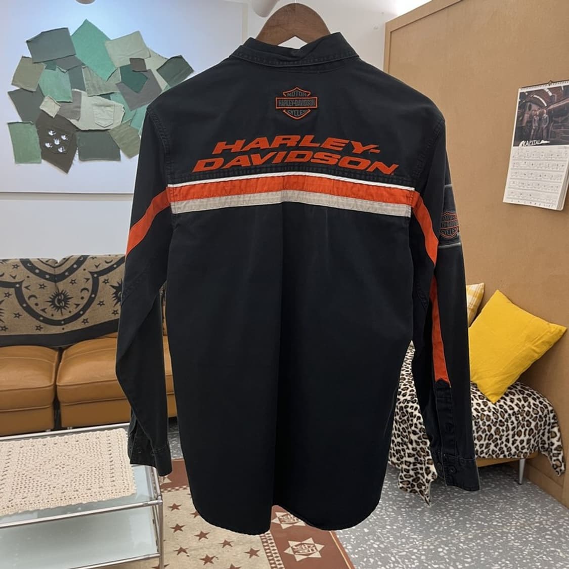 할리 데이비슨 스트릿 펑크 모터사이클 바이커 셔츠 S C10262 상품이미지4