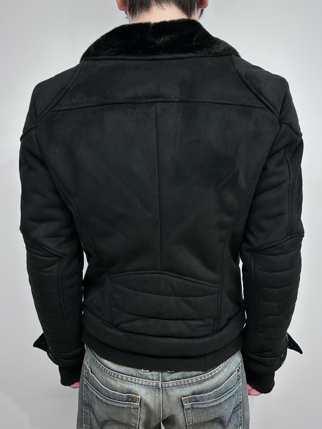 아르마니 시어링 바이커 자켓 상품이미지4