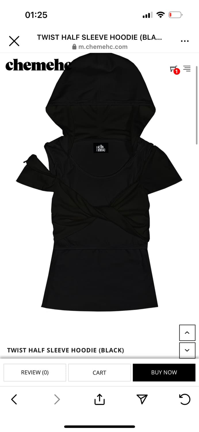 체메씨 트위스트 하프 슬리브 후디 상품이미지1