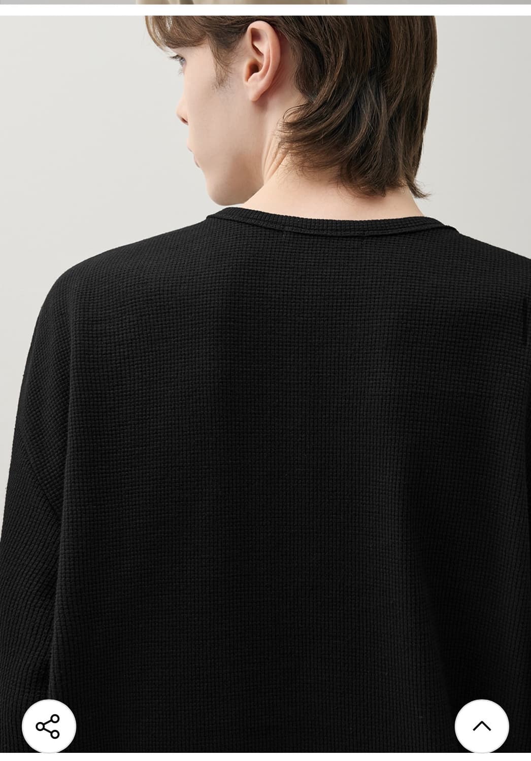 (새상품)(XL) 드로우핏 와플 라운드 롱슬리브 티셔츠 [BLACK]판매 상품이미지4