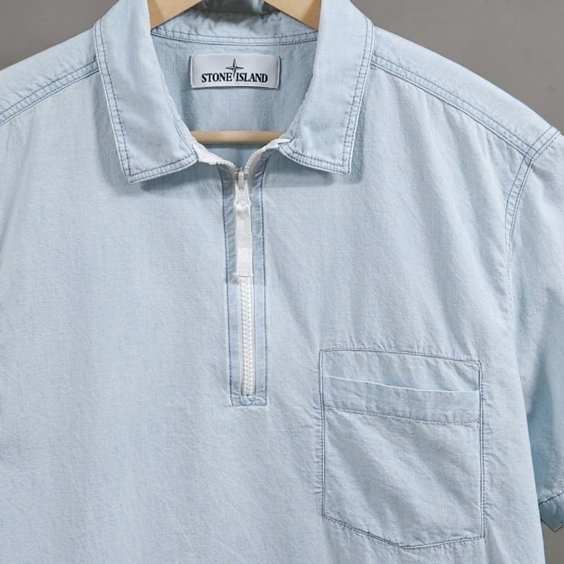 105 STONE ISLAND 스톤아일랜드 가먼트다잉 반팔 셔츠 상품이미지4