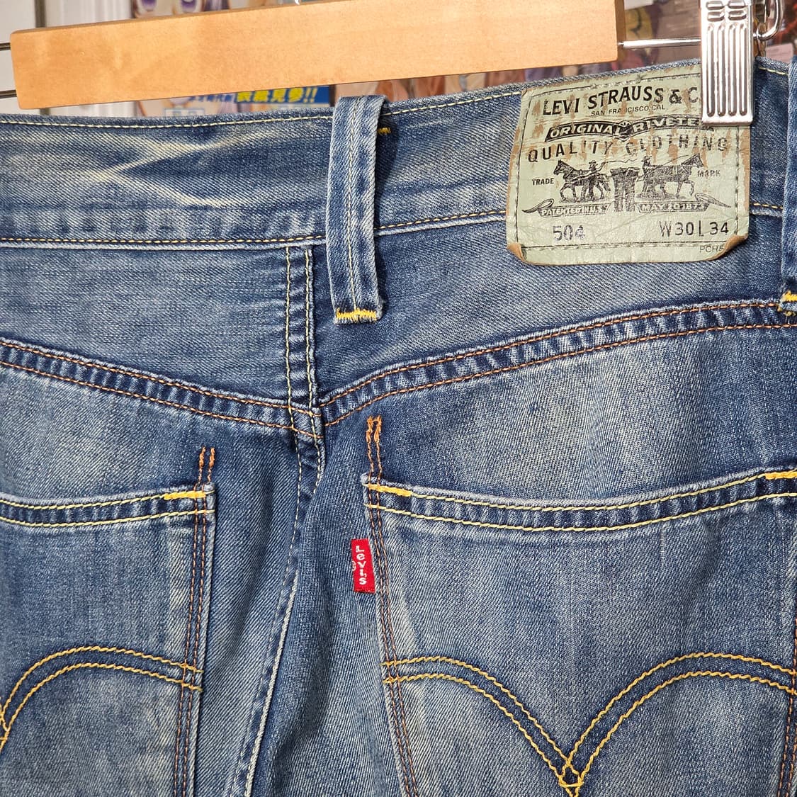 리바이스 504 워싱 데님 팬츠 상품이미지3