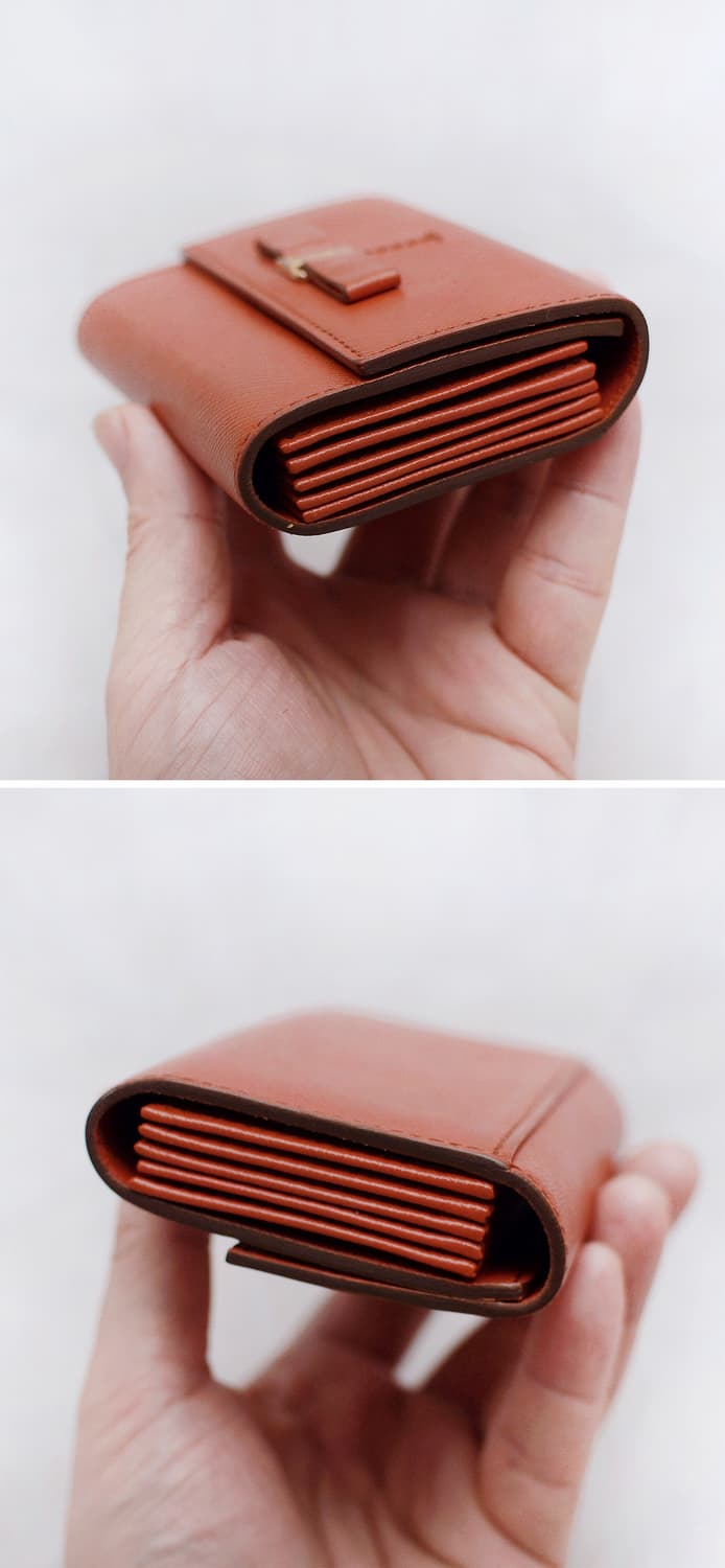 페라가모 금장 바라리본 사피아노 레더 아코디언 컴팩트 지갑 상품이미지6