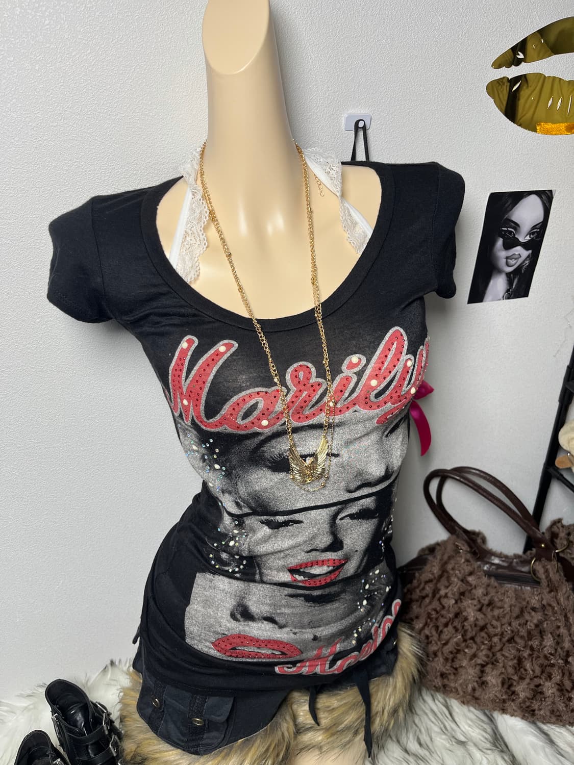 빈티지 갸루 프린팅 반팔티셔츠 상품이미지1