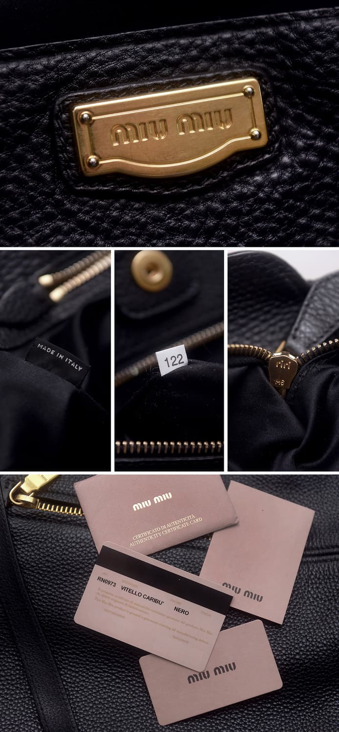 미우미우 (miu miu) 비텔로 카리브 금장 블랙 2웨이 빅토트.숄더백 상품이미지10