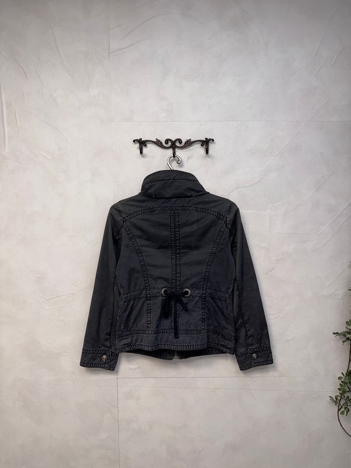 Washing black high neck back strap jk 상품이미지4