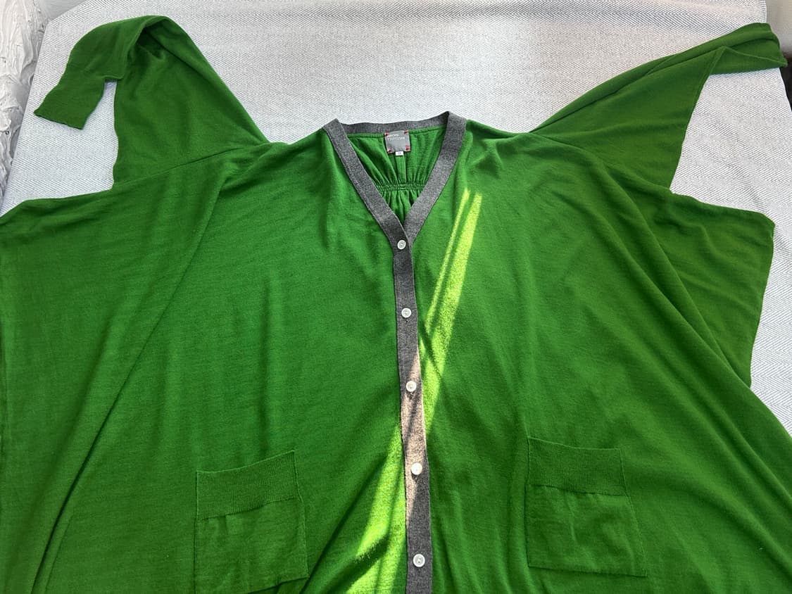 HIROMI TSUYOSHI 울 100% 그린 롱 가디건 상품이미지6