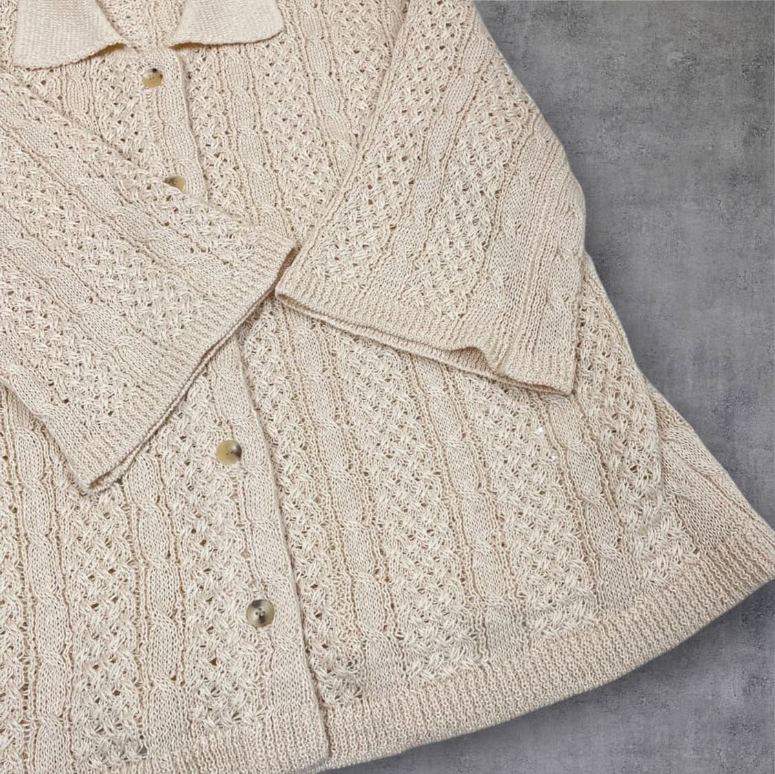 르17셉템버 크림 린넨 블렌드 하프 슬리브 니트 가디건 38 상품이미지4