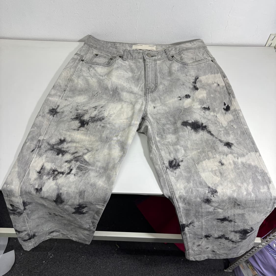 50 XL 페이탈리즘 세미와이드 타이다이 데님팬츠 상품이미지2