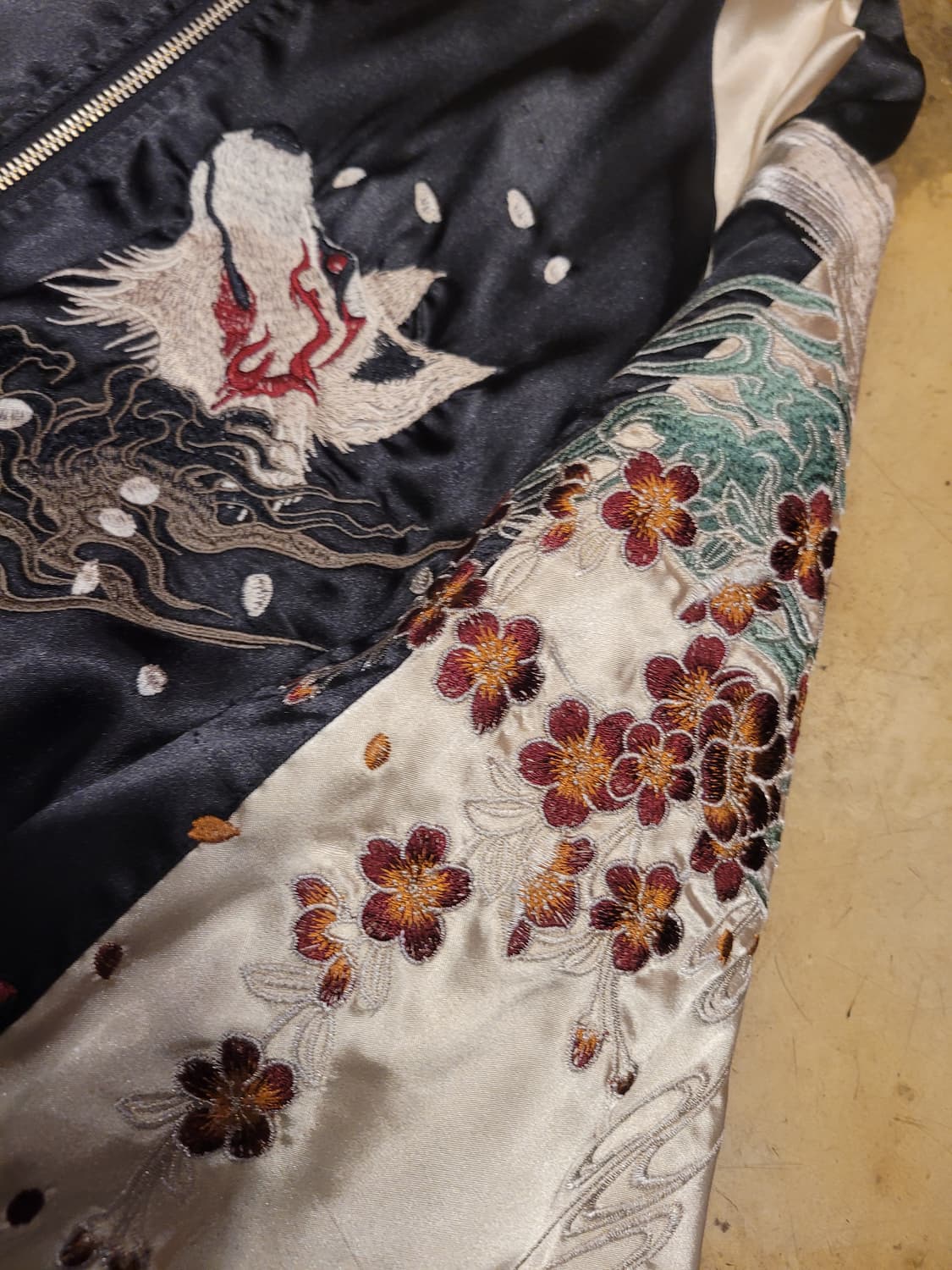 일본 구미호 리버시블 스카쟌 용 호랑이 져지 자켓 호시히메 XL XXL 상품이미지5