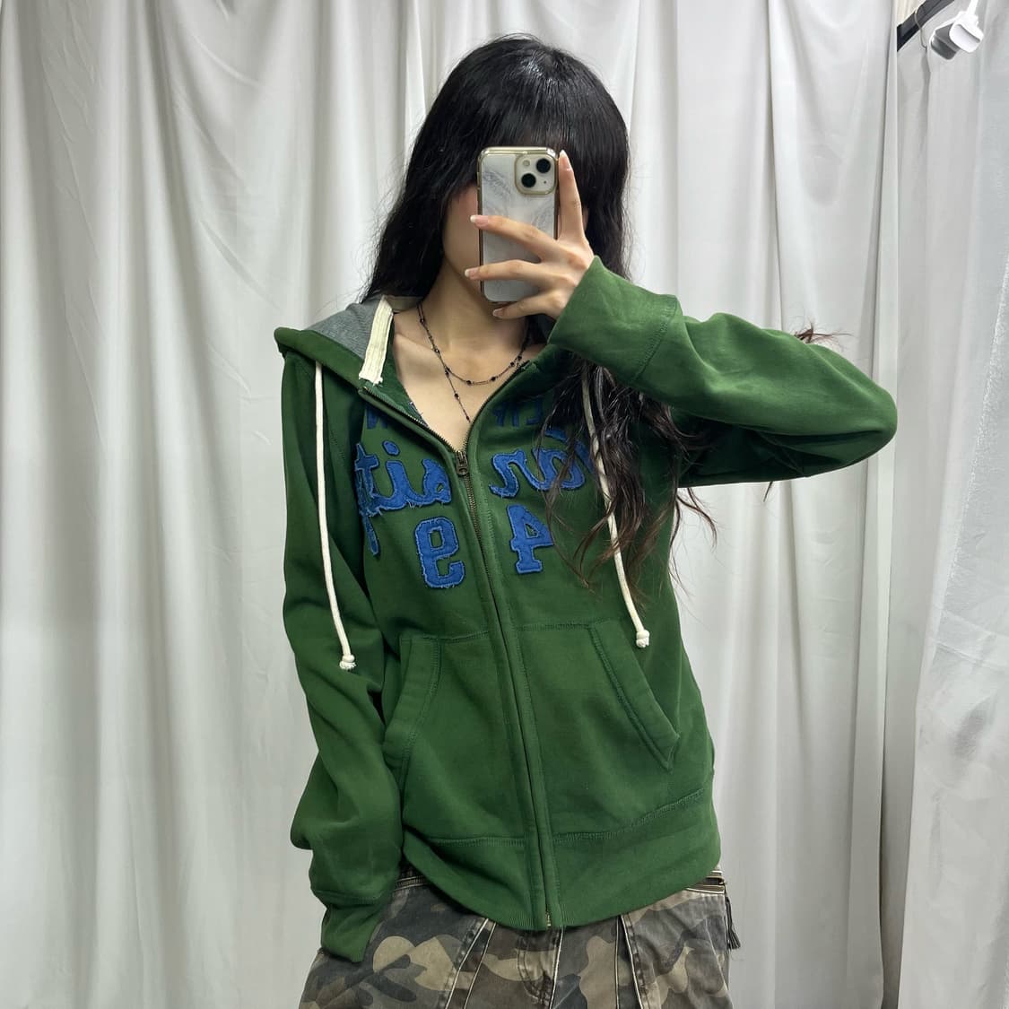 Who.A.U green hood zip-up 상품이미지1