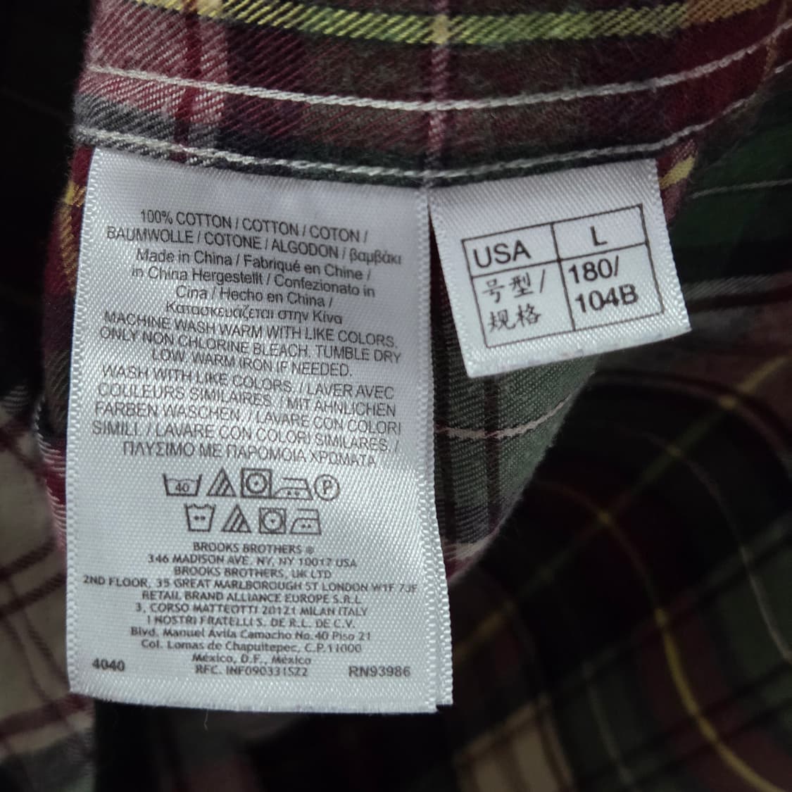브룩스브라더스 더블포켓 체크셔츠 L  상품이미지4