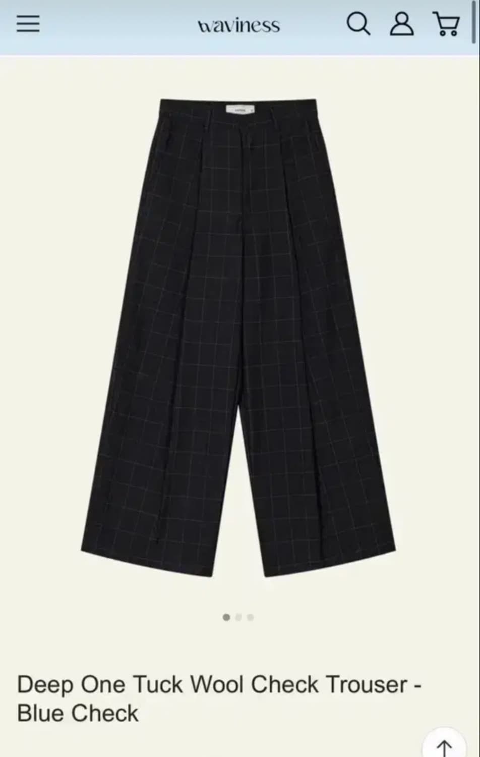 (1, 명작) 웨이비니스 딥 원턱 울 체크 트라우저 블루 체크 상품이미지1