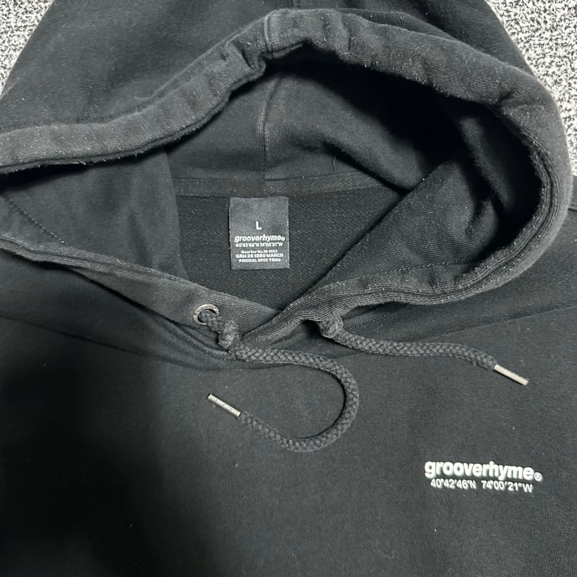 (L) 그루브라임 grooverhyme 후드티 블랙 상품이미지2