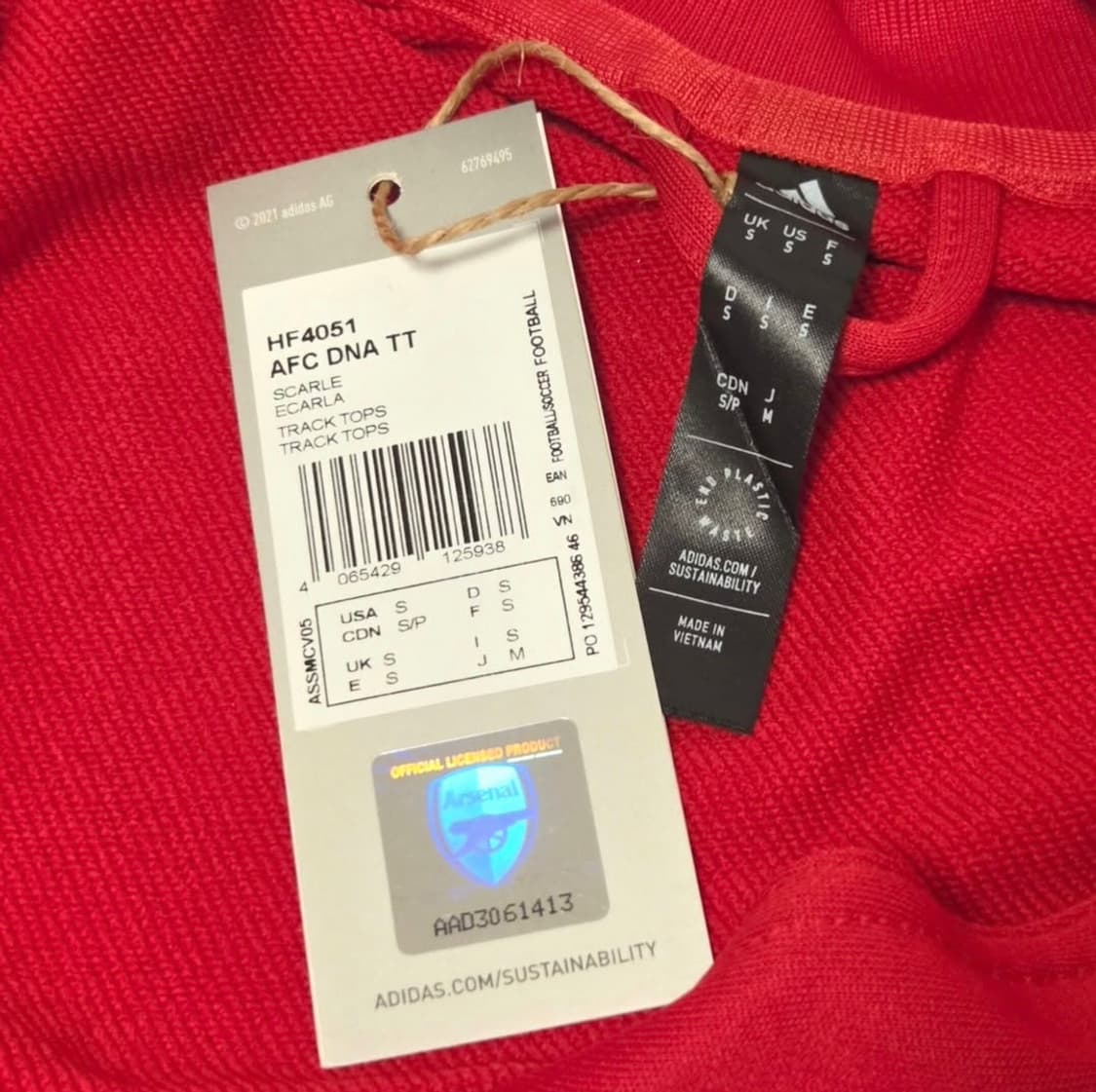 (새상품/해외S)아스날 DNA 트랙 탑 자켓 아디다스 축구 아스널 점퍼 상품이미지5